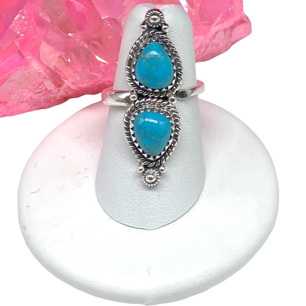 Kingman Mojave Turquoise Ring Solid 925 Sterling … - image 1